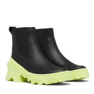 Sorel Brex Chelsea Boots Leather Ankle Booties Black Tippet Size 7 NEW